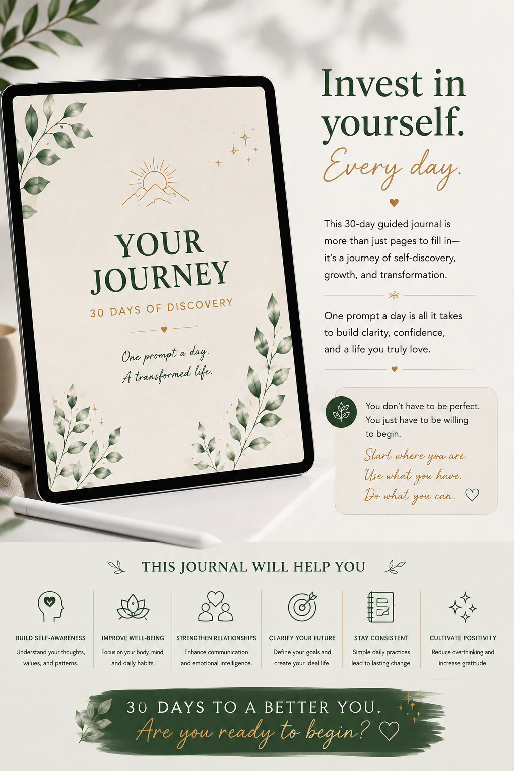 The Better You — 30-Day Guided Personal Development Journal
