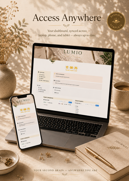 LUMIO Notion Template – All-in-One Life Dashboard (Tasks, Habits, Goals)
