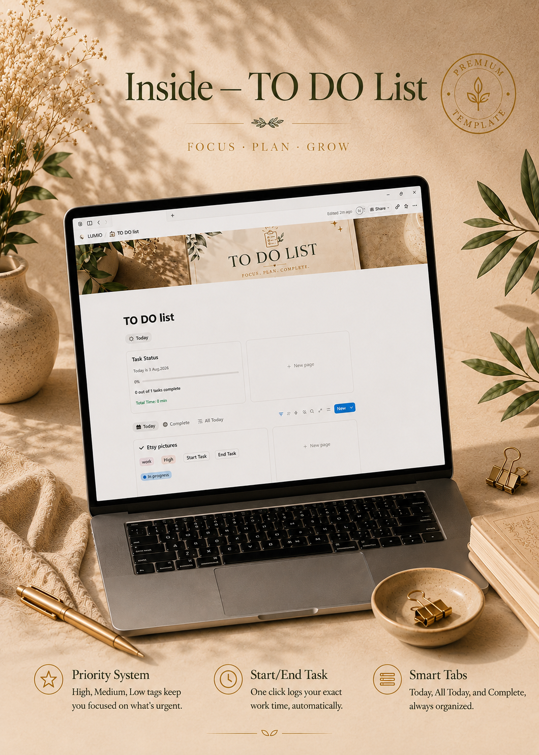 LUMIO Notion Template – All-in-One Life Dashboard (Tasks, Habits, Goals)