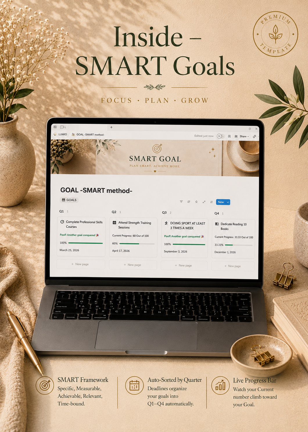 LUMIO Notion Template – All-in-One Life Dashboard (Tasks, Habits, Goals)