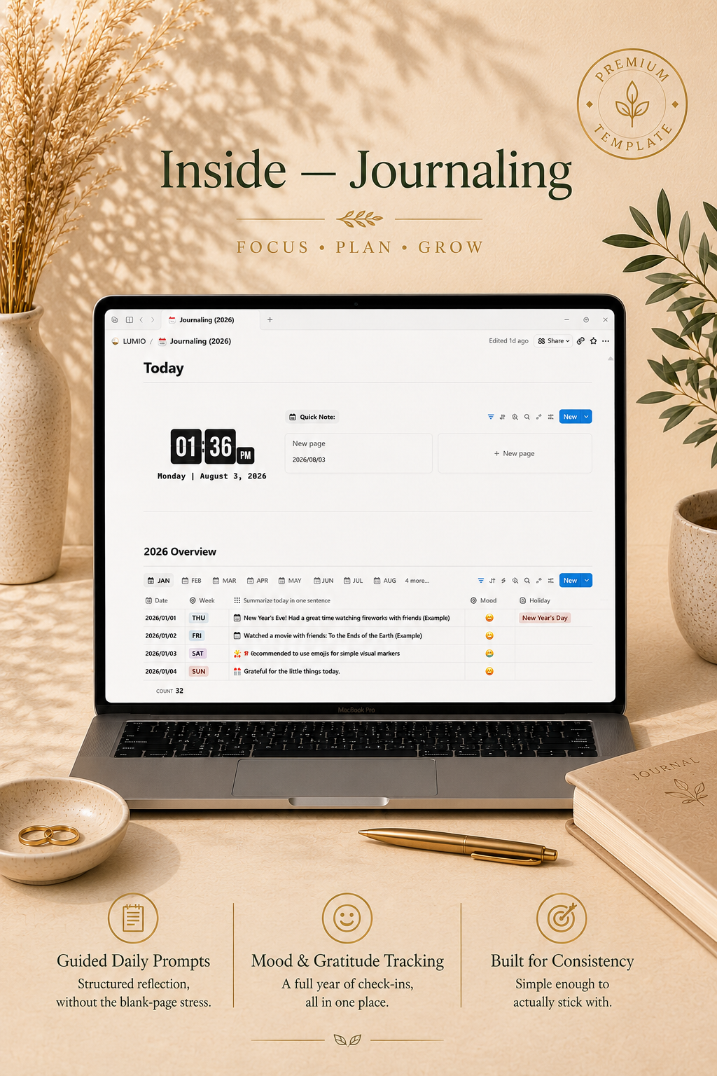 LUMIO Notion Template – All-in-One Life Dashboard (Tasks, Habits, Goals)