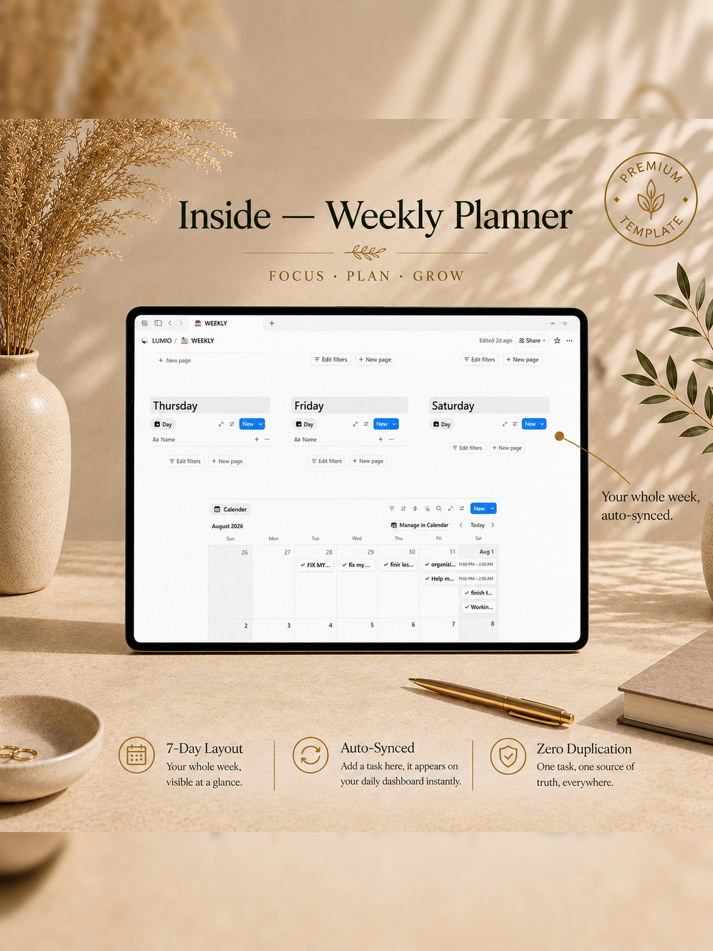 LUMIO Notion Template – All-in-One Life Dashboard (Tasks, Habits, Goals)